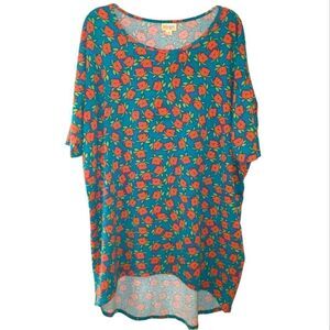 Lularoe Rose Print Irma Tunic Shirt
